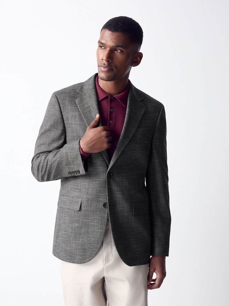 Ogļu pelēks - Teksturēta žakete ar vilnu - Attēls 1 no 8