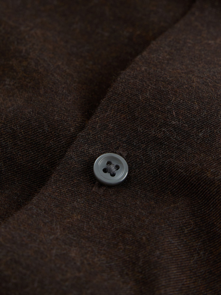 Brown N.Premium Long Sleeve Soft Touch Smart Shirt - Image 3 of 3 Brown N.Premium Long Sleeve Soft Touch Smart Shirt - Image 3 of 3