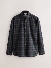 Navy Brushed Flannel Shirt - Image 5 of 7