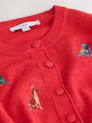 Red Supersoft Crew Neck Long Sleeve Cardigan - Image 9 of 9