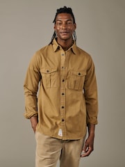 Aubin Cole Twill Brown Overshirt - Image 1 of 1