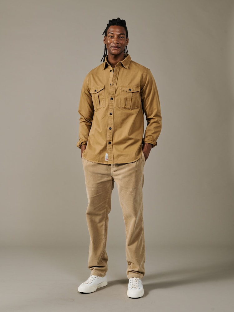 Aubin Cole Twill Brown Overshirt - Image 2 of 4 Aubin Cole Twill Brown Overshirt - Image 2 of 4