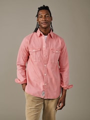 Aubin Pink Cole Twill Overshirt - Image 1 of 1