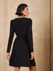 Love & Roses Black Long Sleeve Scallop Mini Dress - Image 5 of 5