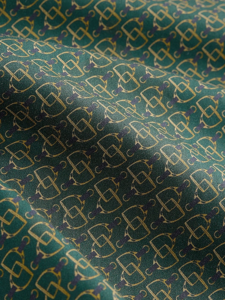 Vert - Chemise imprimée à manches longues en coton Coupe classique - Image 10 de 10
