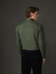 Vert - Chemise imprimée à manches longues en coton Coupe classique - Image 2 de 10