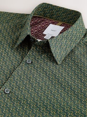 Vert - Chemise imprimée à manches longues en coton Coupe classique - Image 9 de 10