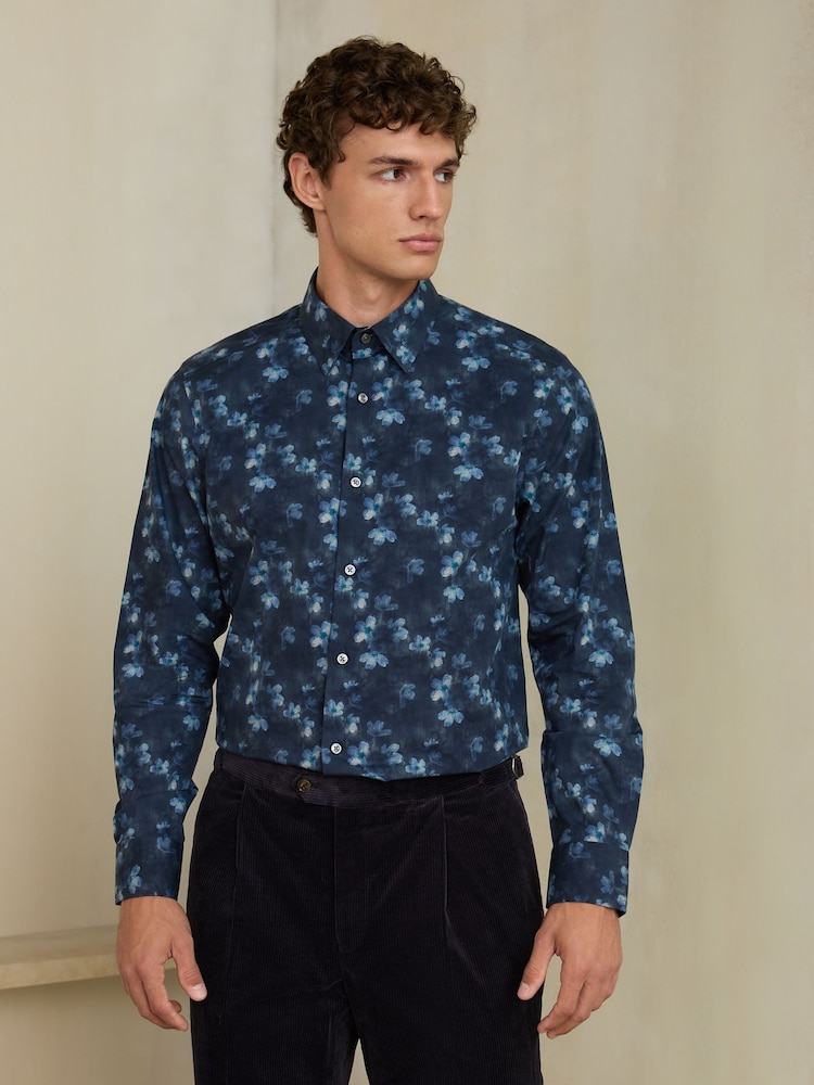 Navy N. Premium Regular Fit Long Sleeve Shirt - Image 1 of 8