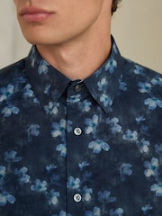 Navy N. Premium Regular Fit Long Sleeve Shirt - Image 4 of 8