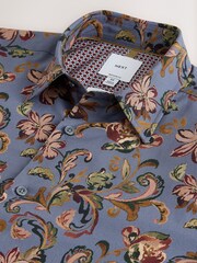 Cachemire gris - Chemise imprimée à manches longues en coton Coupe classique - Image 7 de 7