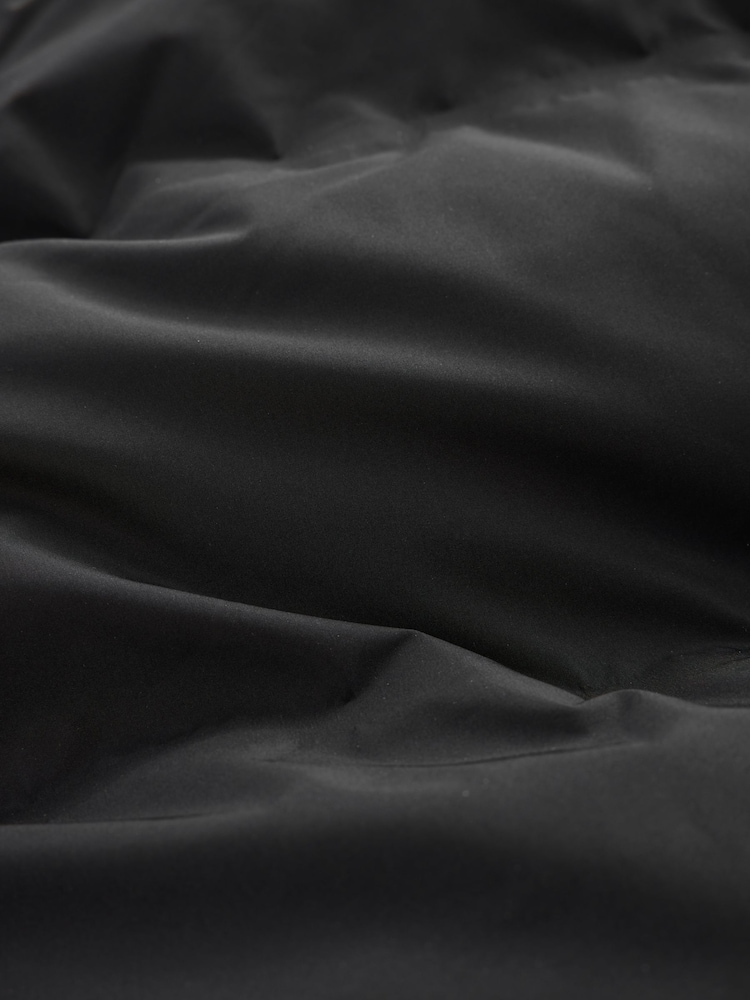 Black Waterproof Shower Resistant Hooded Long Wadded Coat - Image 2 of 4