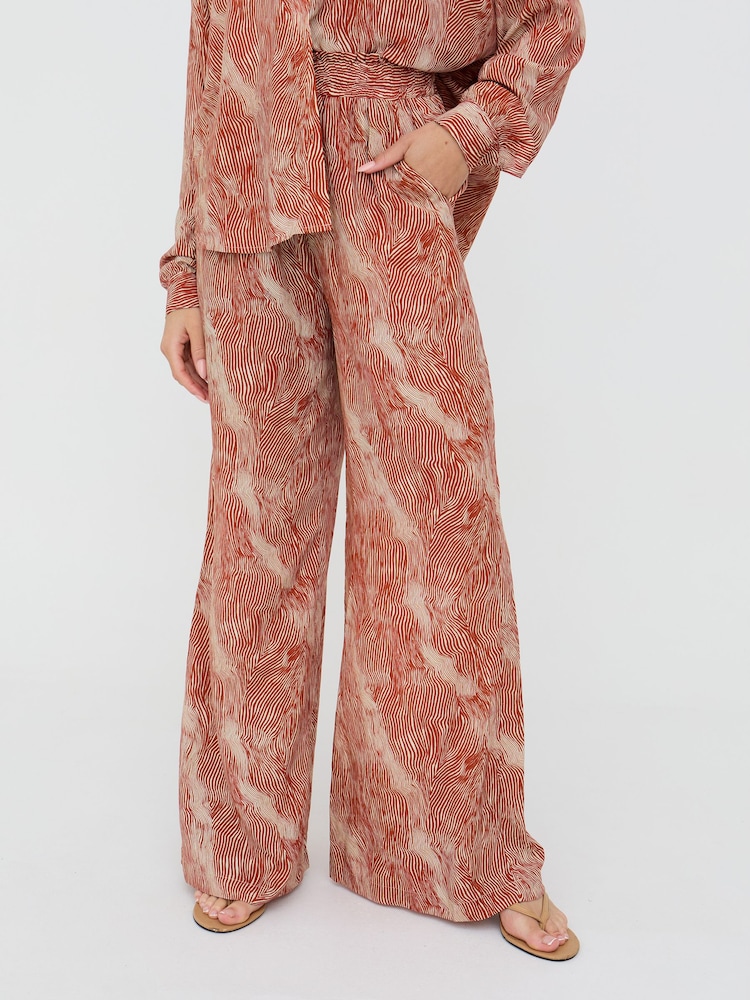 Raffya Orange Ginger High Waist Trousers - Image 1 of 4