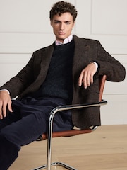 Brown Check Regular Fit Signature Moons Wool Blazer - Image 3 of 8