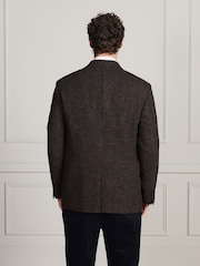 Brown Check Regular Fit Signature Moons Wool Blazer - Image 4 of 8