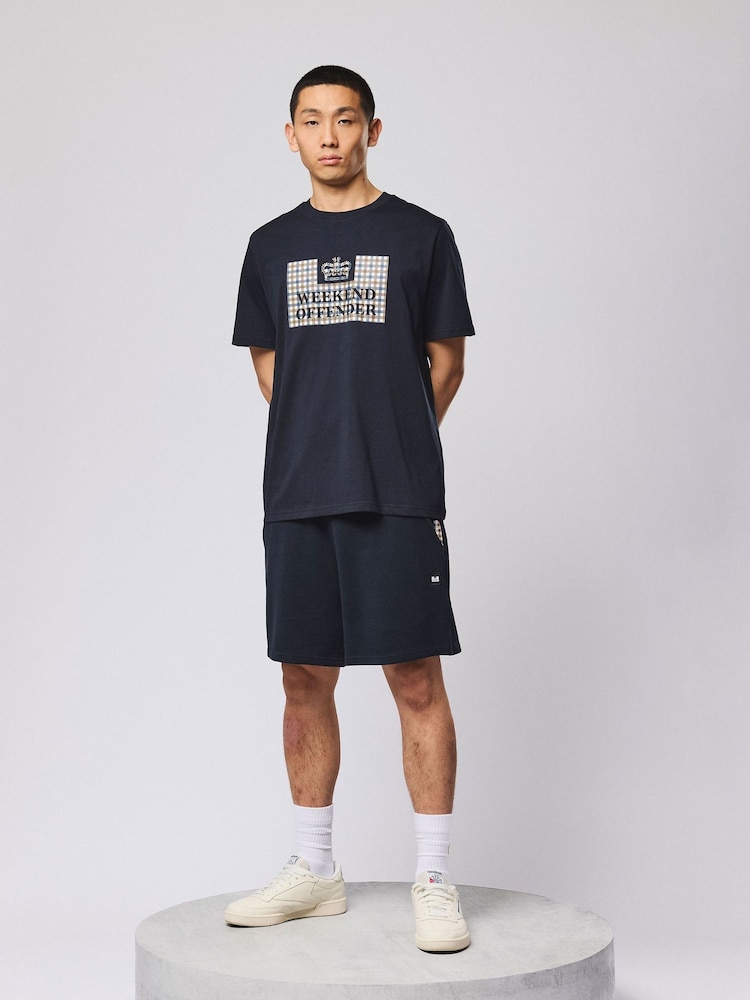 Weekend Offender Shevchenko Mid House Check Prison Blue T-Shirt - 画像 1 / 5
