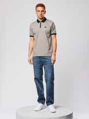 Weekend Offender Mid House Check Merane All Over Check Natural Polo Shirt - Image 1 of 5