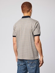 Weekend Offender Mid House Check Merane All Over Check Natural Polo Shirt - Image 3 of 5