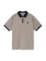 Weekend Offender Mid House Check Merane All Over Check Natural Polo Shirt - Image 4 of 5