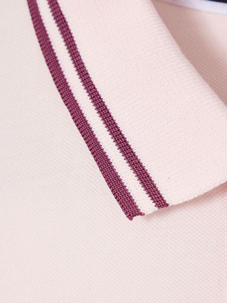 Weekend Offender Levanto Pink Polo Shirt With Contrast Tipping - Image 3 of 3 Weekend Offender Levanto Pink Polo Shirt With Contrast Tipping - Image 3 of 3
