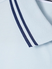 Weekend Offender Levanto Contrast Tipping Blue Polo Shirt - Image 3 of 3