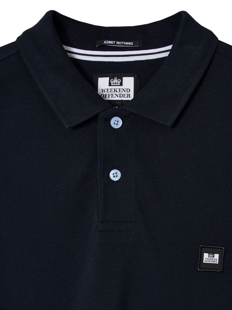 Weekend Offender Heathcote Badge Blue Polo Shirt - Image 2 of 2