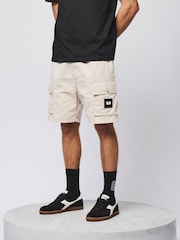 Weekend Offender Scopello Relaxed Cargo Cream Shorts - Image 2 of 6
