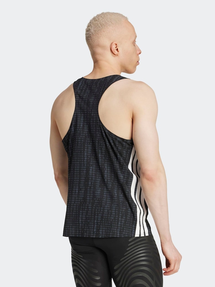 adidas Grey Adizero Running Tank Top - Image 2 of 6