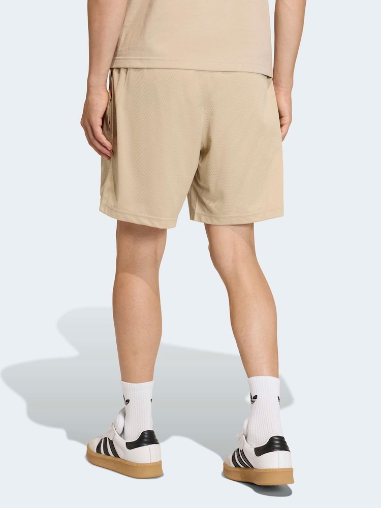 adidas Originals Cream Trefoil Essentials Mesh Shorts - Image 2 of 6