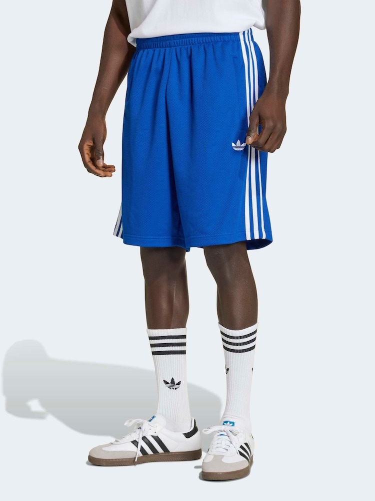 adidas Originals Blue Adicolor Mesh Shorts - Image 1 of 6 adidas Originals Blue Adicolor Mesh Shorts - Image 1 of 6