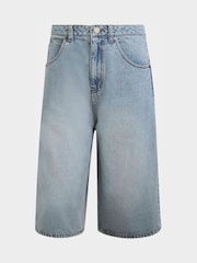 adidas Originals Blue Denim Shorts - Image 6 of 6