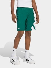 adidas Originals Green Adicolor Blocked Shorts - Image 1 of 6