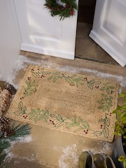 Festive Wreath Jute Doormat - 3의 이미지 1