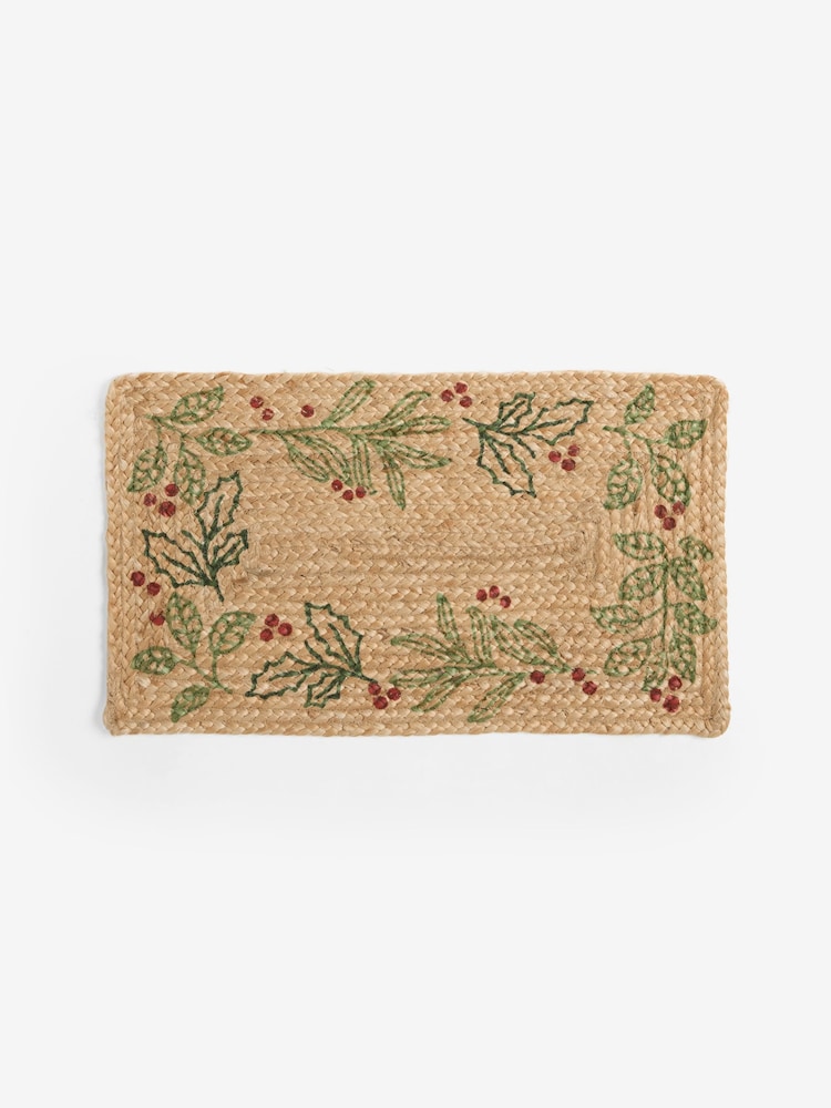 Festive Wreath Jute Doormat - 3의 이미지 3