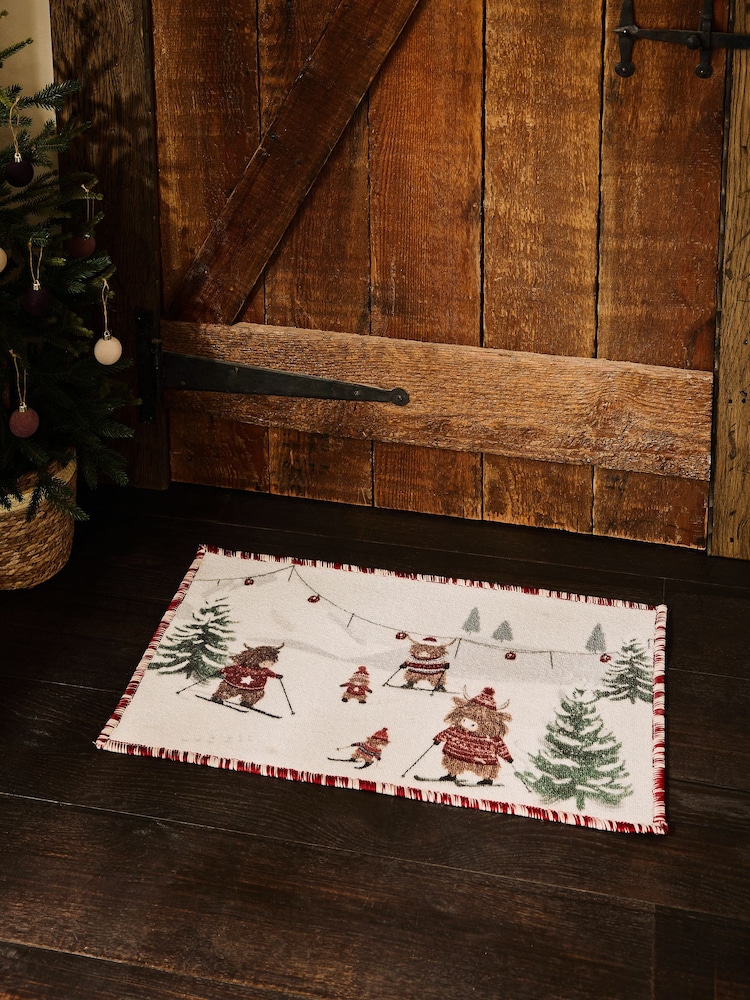 Multi Washable Festive Hamish Doormat - Image 1 of 4