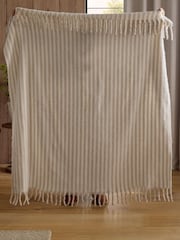 Natural Cosy Stripe Throw - Image 3 of 7