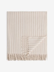 Natural Cosy Stripe Throw - Image 6 of 7