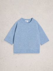 White Stuff Blue Kate Knitted T-Shirt - Image 5 of 6