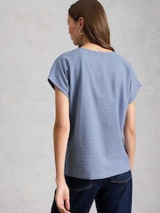 蓝色 - White Stuff Nelly Notch Neck Texture T-Shirt - 6的图像2｝