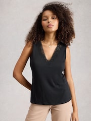 White Stuff Black Ellie Lace Vest - Image 1 of 6