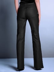 黑色 - Coated Denim Skinny Flare Jeans - 圖片 3，共 7