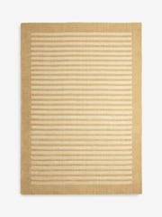 Ochre Yellow Stripe Collection Luxe Florence Border Wool Rug - Image 5 of 5