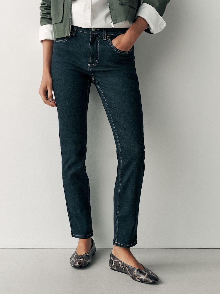 Black/Indigo Mid Rise Super Soft Stretch Slim Jeans - Image 2 of 6 Black/Indigo Mid Rise Super Soft Stretch Slim Jeans - Image 2 of 6