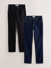 Black/Indigo Mid Rise Super Soft Stretch Slim Jeans - Image 7 of 9