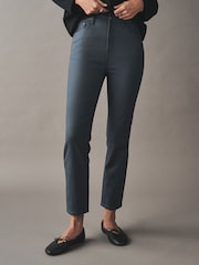 鴛鴦藍 - Coated Denim Slim Leg Jeans - 圖片 3，共 7