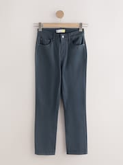 鴛鴦藍 - Coated Denim Slim Leg Jeans - 圖片 5，共 7