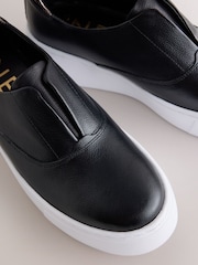 Black Forever Comfort® Leather Wedge Platform Trainers - Image 4 of 5