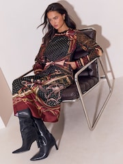 Lipsy Tie Waist Foulard Long Sleeve Midi Dress - 5суретінің 4 суреті