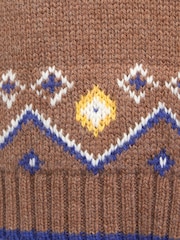 JoJo Maman Bébé Brown Bear Fairisle Half Zip Knitted Jumper - Image 5 of 5
