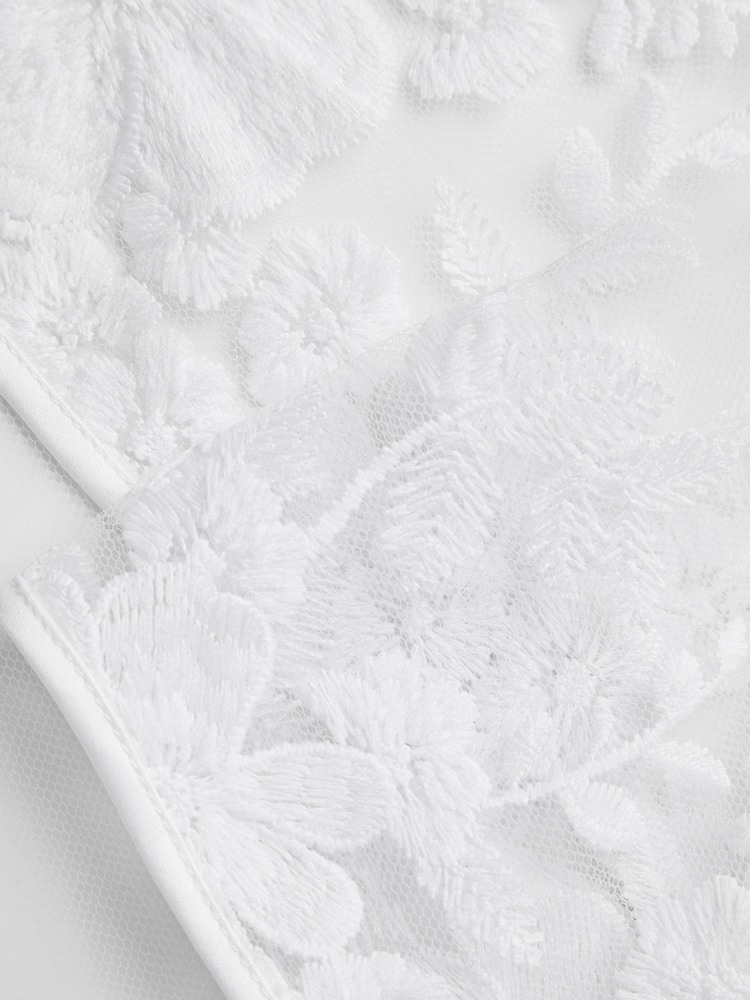 Monsoon White Felicity Embroidered Mesh Cardigan - Image 3 of 3