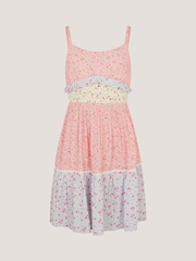 Monsoon Pink Strappy Ditsy Floral Dress - Image 1 of 3